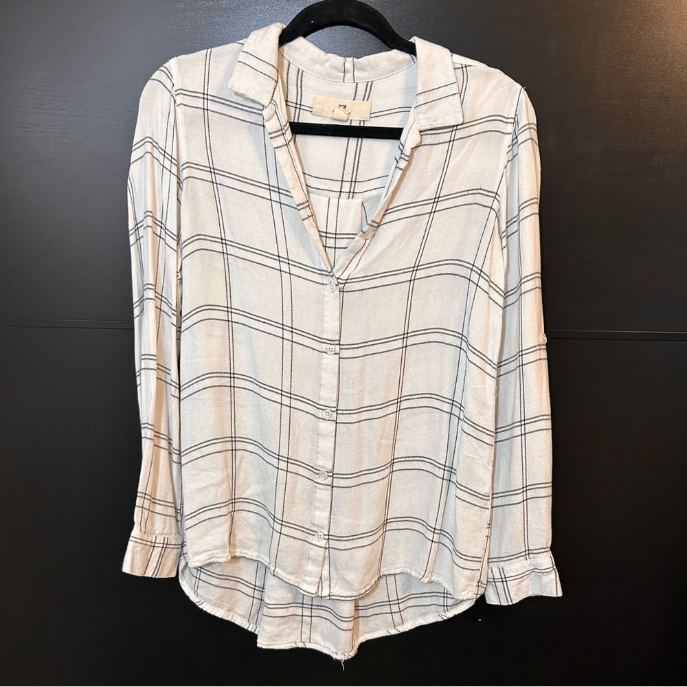 Black and White Plaid Button Up